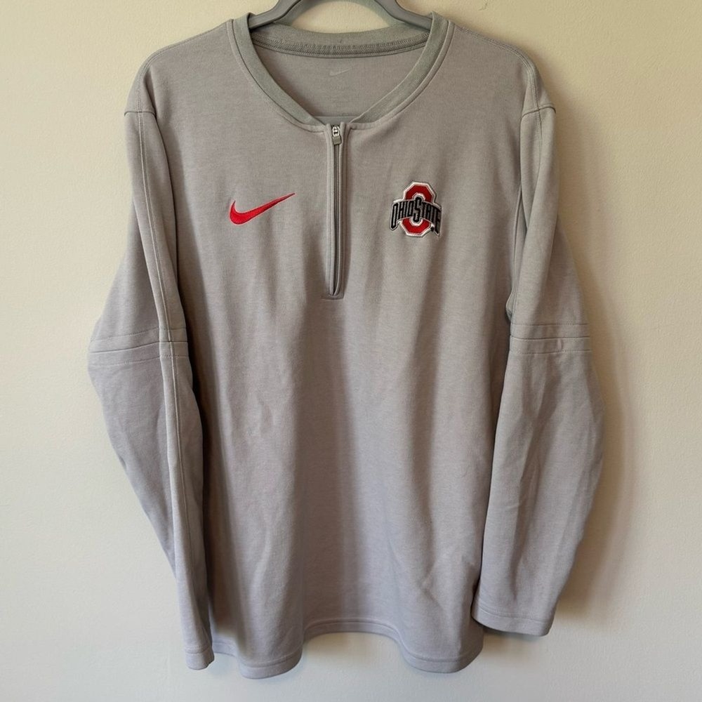 Nike Ohio State Buckeyes Sideline Coach Men's Medium 1/2-Zip Long-Sleeve Top